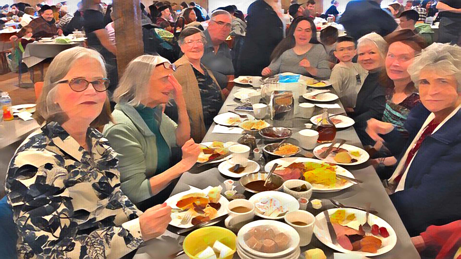 people sitting around a table.