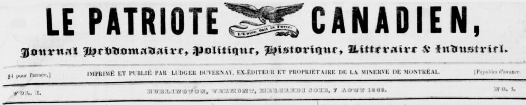 Masthead of newspaper